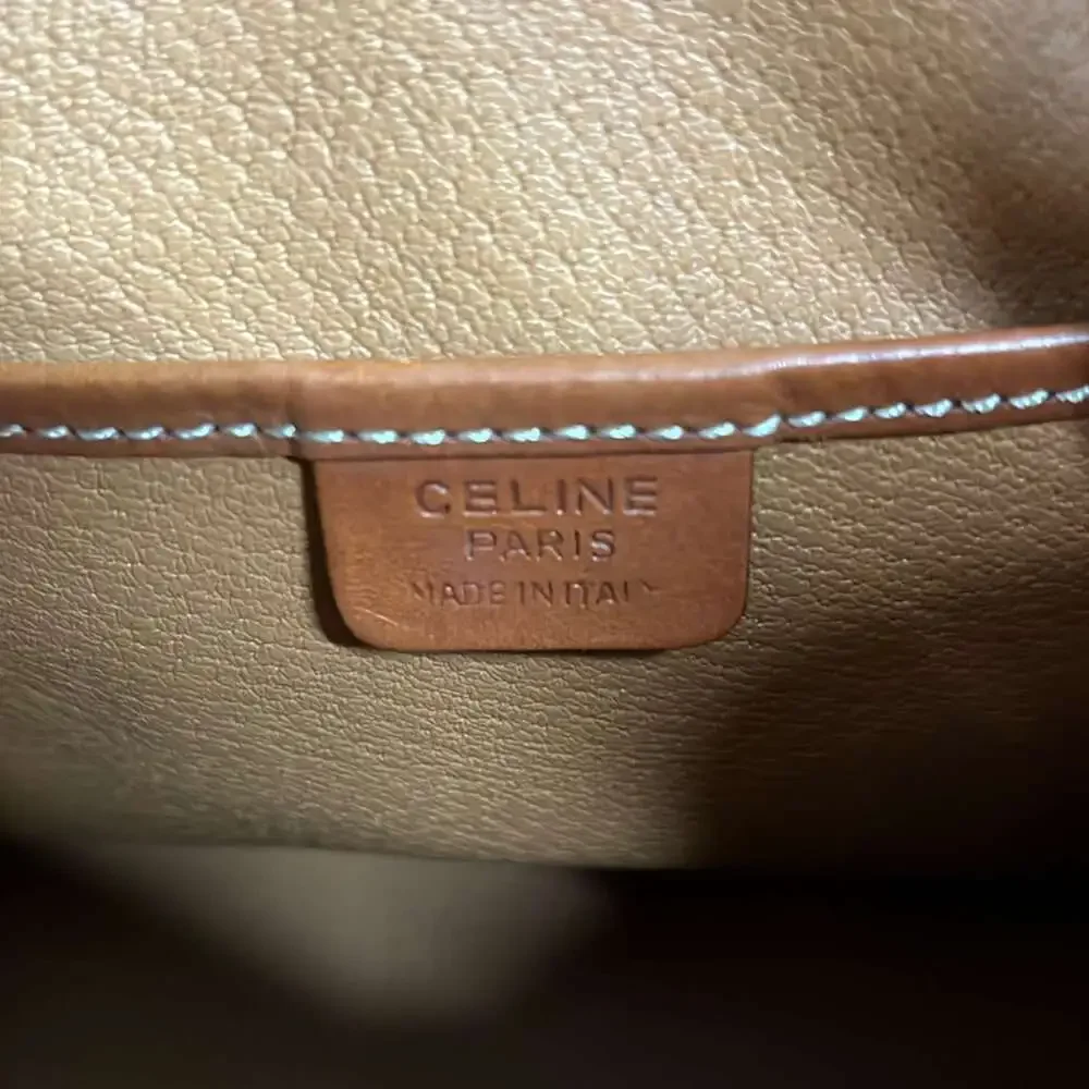Celine Macadam Backpack Dark Brown PVC Leather